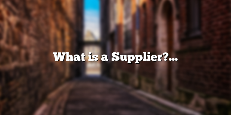 What is a Supplier? Understanding the Definition and Role